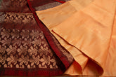Peach Semi Soft Silk With Saree With Stitched Blouse - MIRASILKS Peach Semi Soft Silk With Saree With Stitched Blouse